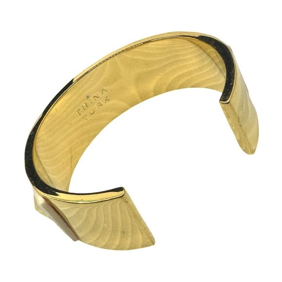 Trina Turk Gold Ivory Pyramid Top Cuff Bracelet - Picture 4 of 4